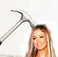 Chantelle Houghton is getting hit by a head hammer